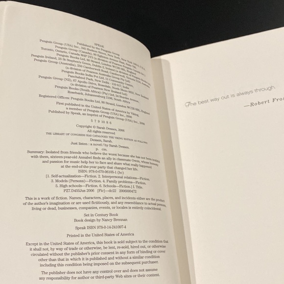 Just Listen by Sarah Dessen - YA Paperback Novel - Picture 5 of 6